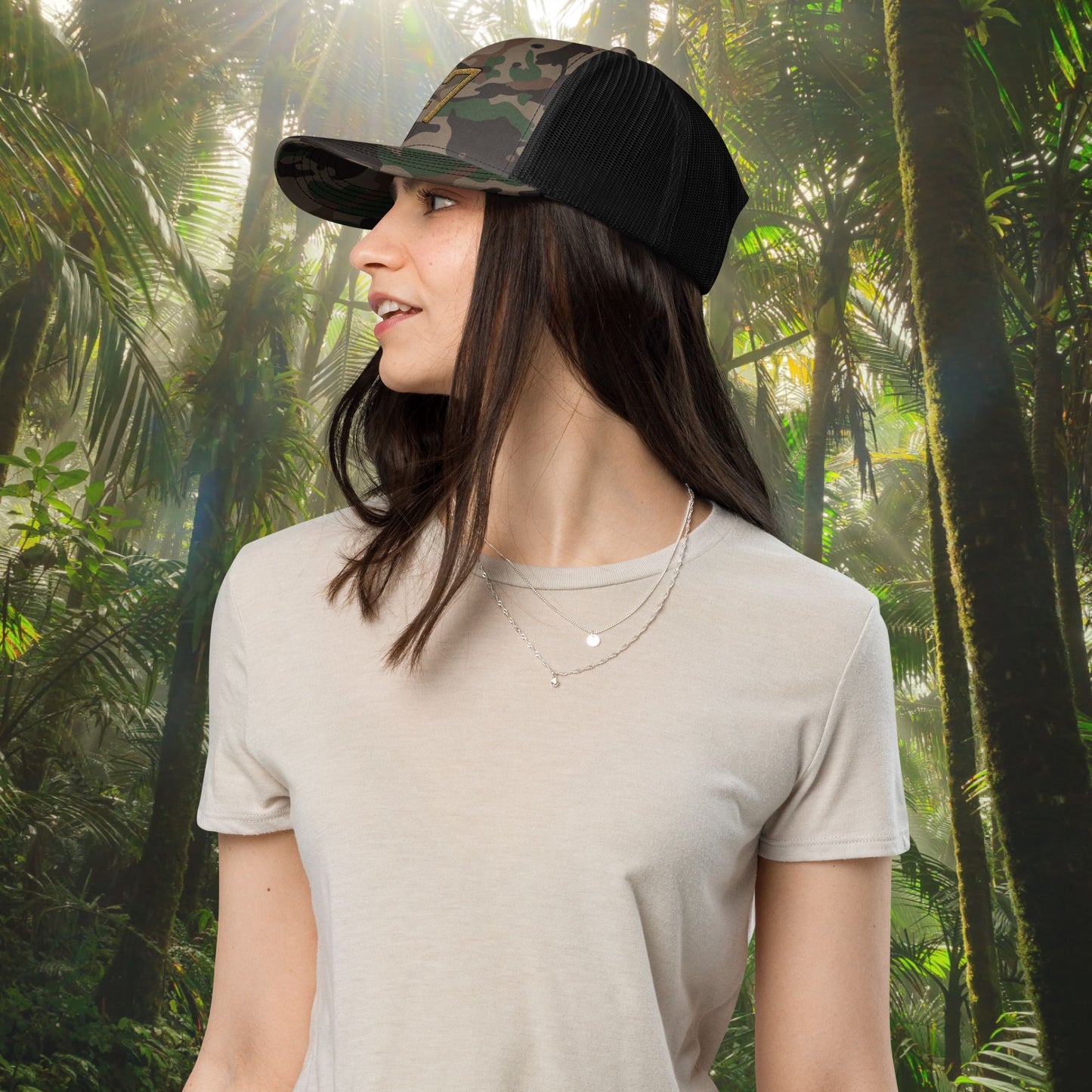 Camo Gold 47 Hat Female Trucker