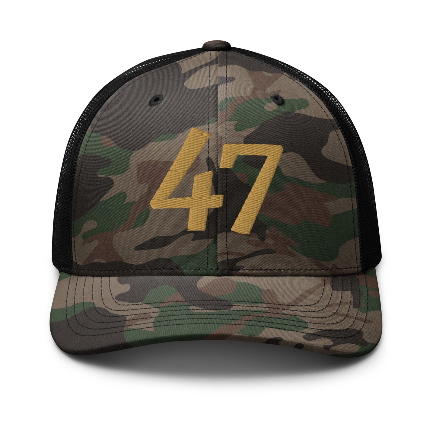 Camo Gold 47 Hat Front