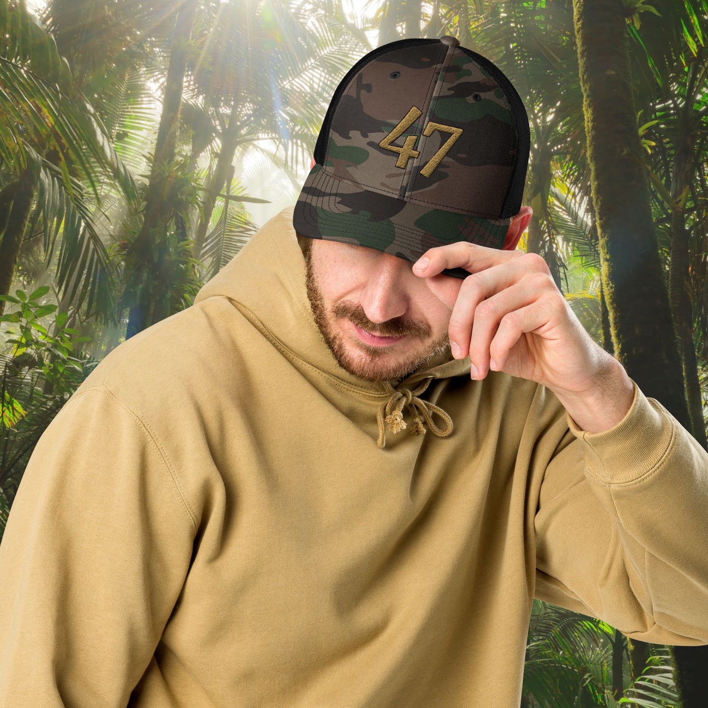 Camo Gold 47 Hat Male Trucker