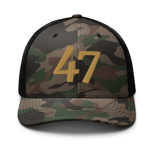 Camo Gold 47 Hat Front